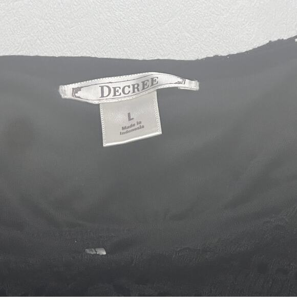 Decree Women’s  Crochet Style Flowy Swimsuit Black Bralette Top Sz L - Picture 6 of 9